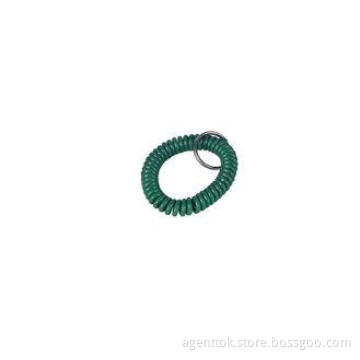 Green Wrist PVC key holder, Promotional Keychains with Spir